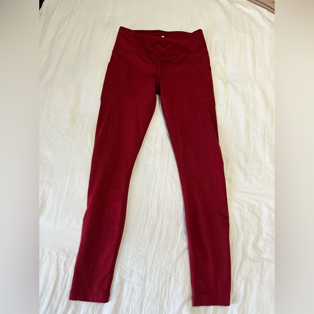 90 Degree By Reflex Burgundy Leggings
